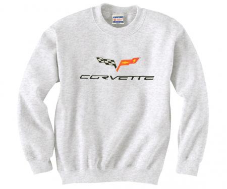 Sweatshirt With C6 Embroidered Emblem Gray