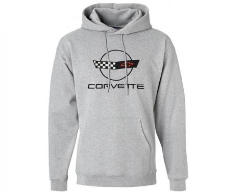 Hoodie/Hooded Sweatshirt With C4 Embroidered Logo Gray