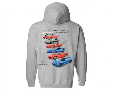 Nothing But Corvette Gray Pullover Hoodie / Hooded Sweatshirt