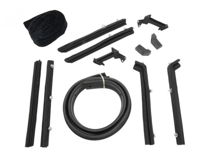 56-58 Soft Top / Convertible Top Weatherstrip Kit- Cloth / Mohair Covered
