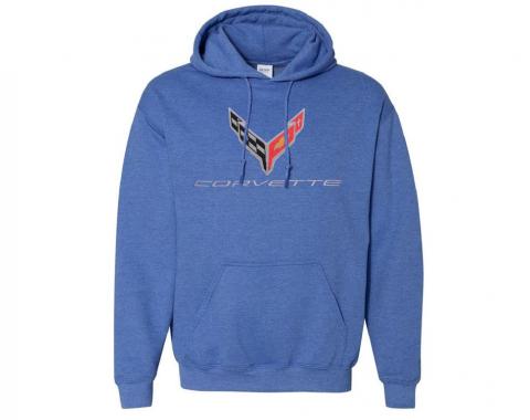 Blue Hoodie/Hooded Sweatshirt With C8 Logo