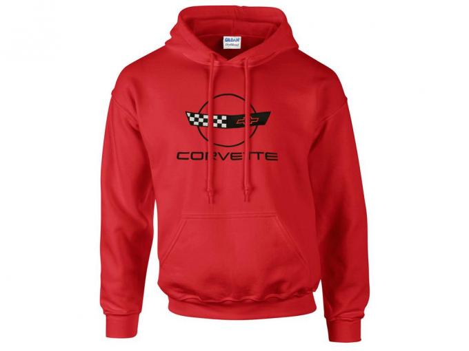 Hoodie/Hooded Sweatshirt With C4 Embroidered Logo Red