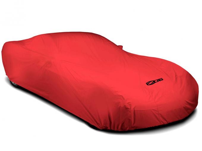 06-13 Car Cover Stormproof Red With C6 Z06 Embroidered Emblem