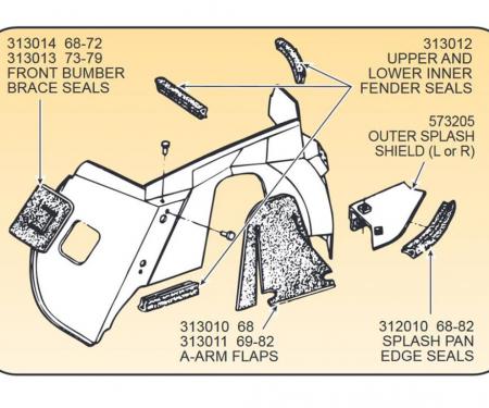 73-79 Engine Compartment Seal Set