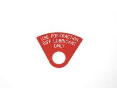 Firebird Positraction Differential Lubricant Tag, 1968-1969