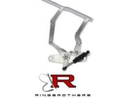 Firebird Hood Hinges, Billet Aluminum, Solid Frame, Natural, With Steel Hood, 1970-1981