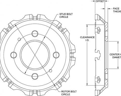 Wilwood Brakes Big Brake Dynamic Hat - Flared Bell 170-14943