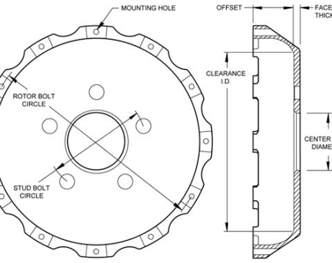 Wilwood Brakes Big Brake Hat - Flared Bell 170-11766