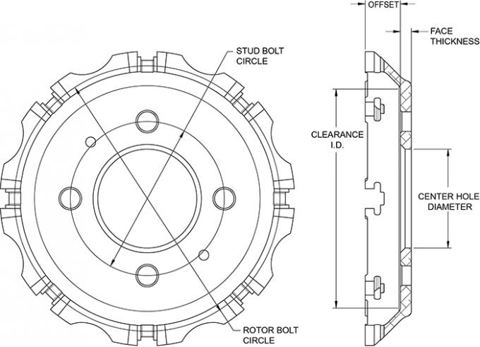 Wilwood Brakes Big Brake Dynamic Hat - Flared Bell 170-14943