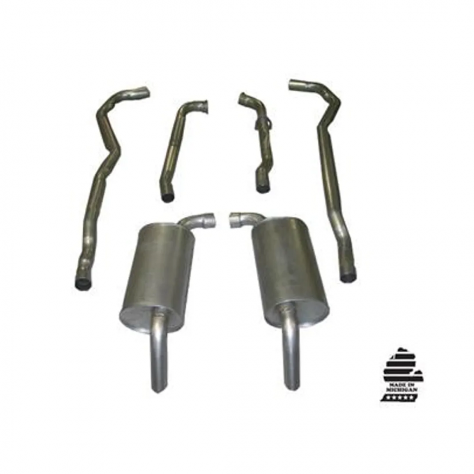 Corvette Exhaust System, 454 Auto 2.5" Rnd Muffler, 1974