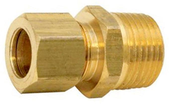 Camaro Console Oil Pressure Gauge Oil Line Block Fitting, Small Or Big Block, With Sleeve & Nut, 1967-1972