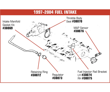 Corvette Fuel Injection Rail Bracket, Right, 1997-2004