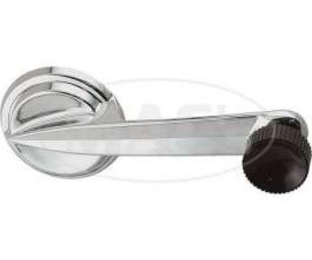 Window Crank Handle - Chrome With Black Knob - Front or Rear Windows