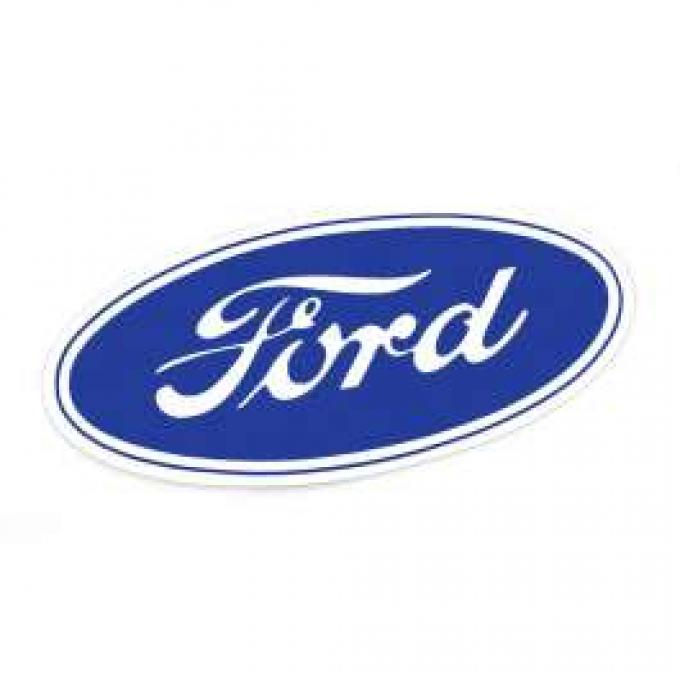 Ford Oval Decal - 9-1/2 Long - White Background - Self Adhesive