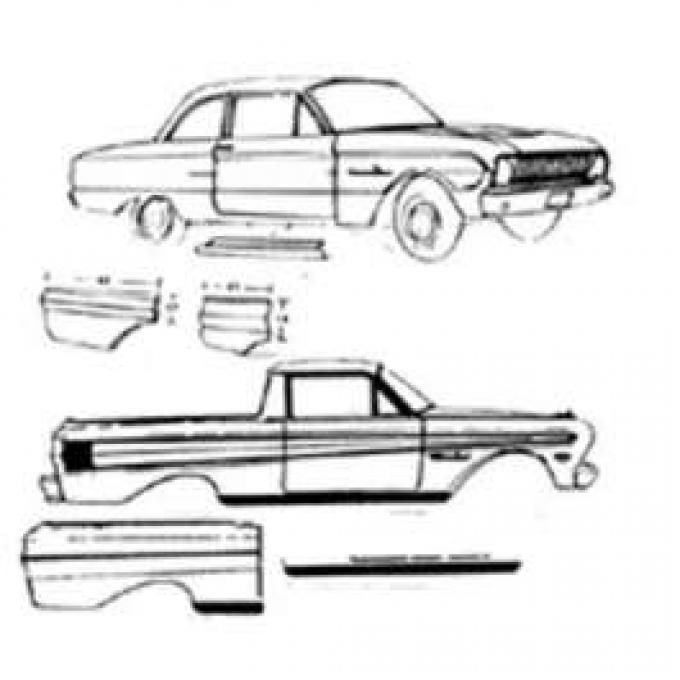 Rocker Panel, 2 Door, Right, Falcon, Ranchero, 1960-1963