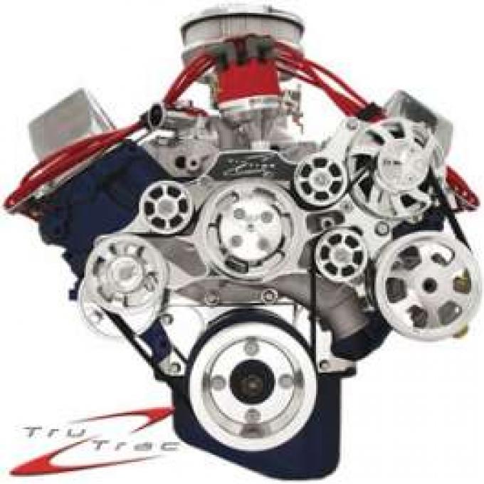 Tru Trac Serpentine System, Polished, FE Engines, With Power Steering, Without Air Conditioning