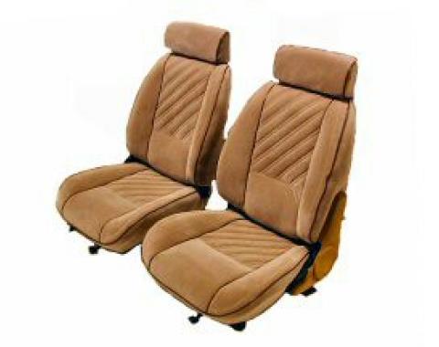 Camaro Seat Cover Set, Vinyl, Front & Rear, For Cars With Deluxe Interior & Solid Rear Back, Charcoal, 1985-1987