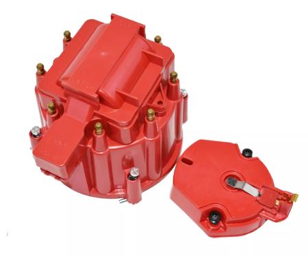 Corvette HEI Distributor Cap and Rotor, Red, 1975-1991