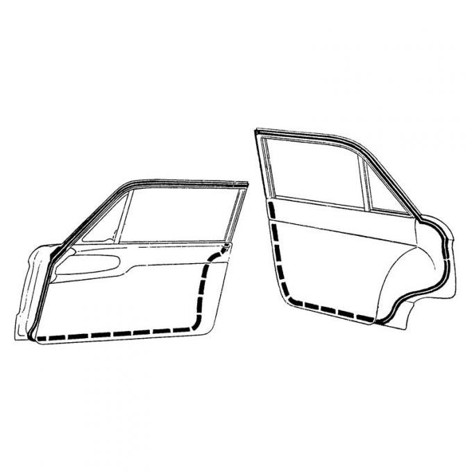 Dennis Carpenter Door Seal Kit - Falcon - 4 Door Sedan - 1960-65 Ford Car C0DZ-7320530-SET