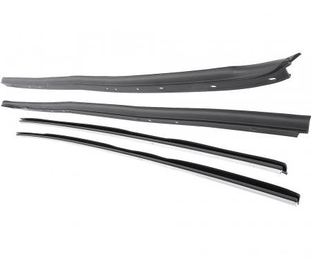 Camaro Window Felt WeatherStrip Kit, Inner & Outer, for Cars with Chrome Moldings, 1970-1981