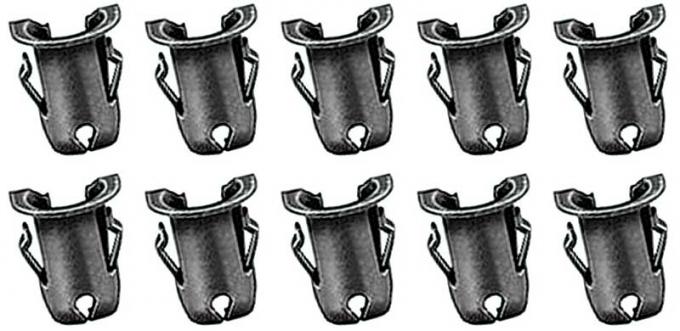 OER Barrel Nut, Fits 1/8" Emblem Stud, Fits 5/32" Hole, Spring Steel, Phosphate Coated, 10 Piece Set *MM2267K