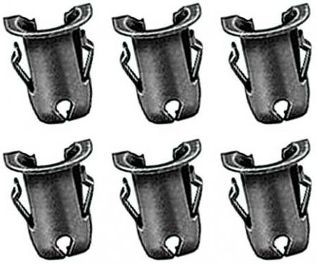 OER Barrel Nut, Fits 1/8" Emblem Stud, Fits 5/32" Hole, Spring Steel, Phosphate Coated, 10 Piece Set *MM2267K