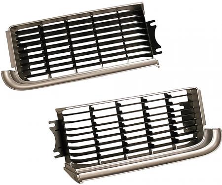 OER 1969 Oldsmobile Cutlass, 442, F85, Radiator Grille, Black/Silver GH2705T