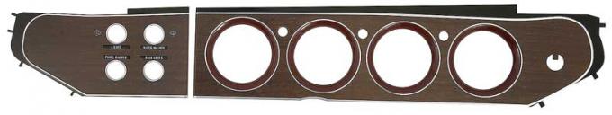 OER 1972-74 Mopar E-Body Woodgrain Rallye Gauge Bezel Set , Hardtop , 4 Switch ME1487