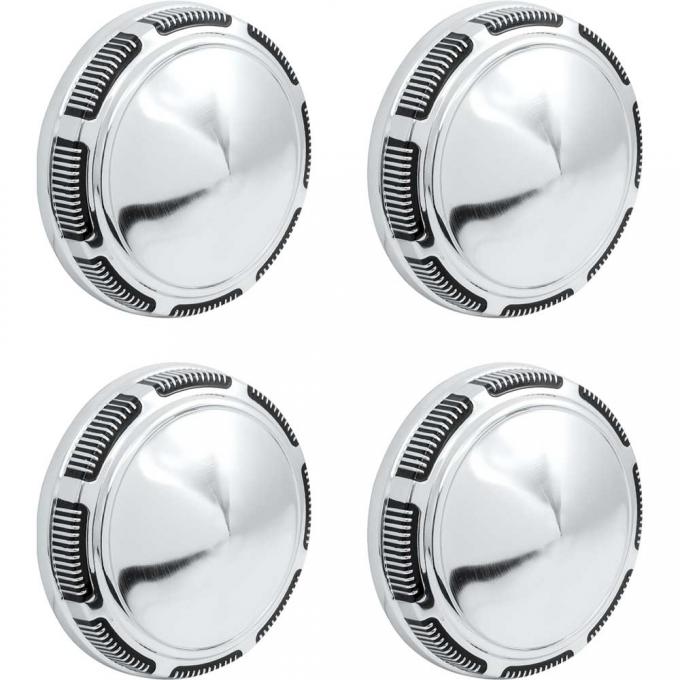 OER 69-74 Plain Mopar Dog Dish Hub Caps, Aluminum, Set Of 4 *MP50060A