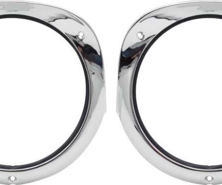 OER 1956 Chevrolet Bel Air, 150, 210, Nomad, Headlamp Bezels, with Gaskets, Pair, TF400001