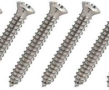 OER Chrome Trim Screw, #8 x 1-1/4", With Undersized #6 Phillips Oval Head, 10 Piece Set *A1423K