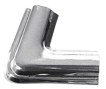 OER 1963-91 Chevrolet, GMC, Rear Window Lockstrip Corner Joint Clip, L-Shaped, LH or RH, Chrome, Each 337837