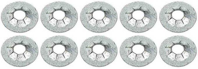 OER Round Push On Flat Nut, Fits 5/32" Stud Size, Zinc Plated, 10 Piece Set *WA300K