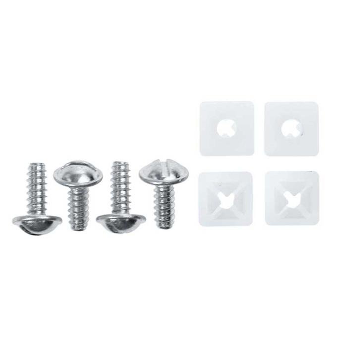 OER License Plate Mounting Kit, Features Slotted Round Washer Head Screws, (4 Screws, 4 Nuts) HK26