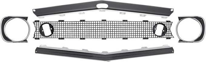 OER 1967 Camaro Restorer's Choice™ Standard Grill Kit with Headlamp Bezels *R5025C