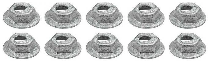 OER Thread Cutting Pal Nut, 3/32" Stud Size, Hex Washer Head, Zinc Plated, 10 Piece Set *A8855K