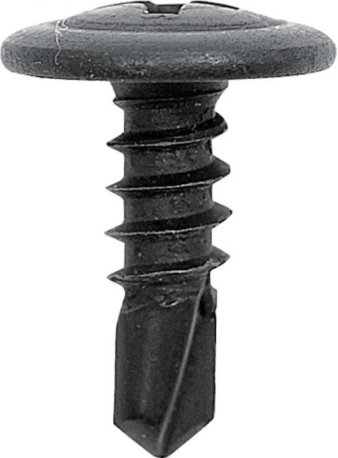 Roof Rail Weatherstrip Channel Retaining Screw, #8 X 1/2" With 7/16" Phillips Washer Head, Black SW600