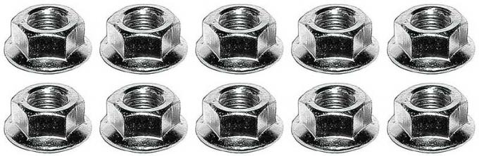 OER Serrated Self locking Hex Nut, #10-24 Thread Size, 10 Piece Set *A14873K