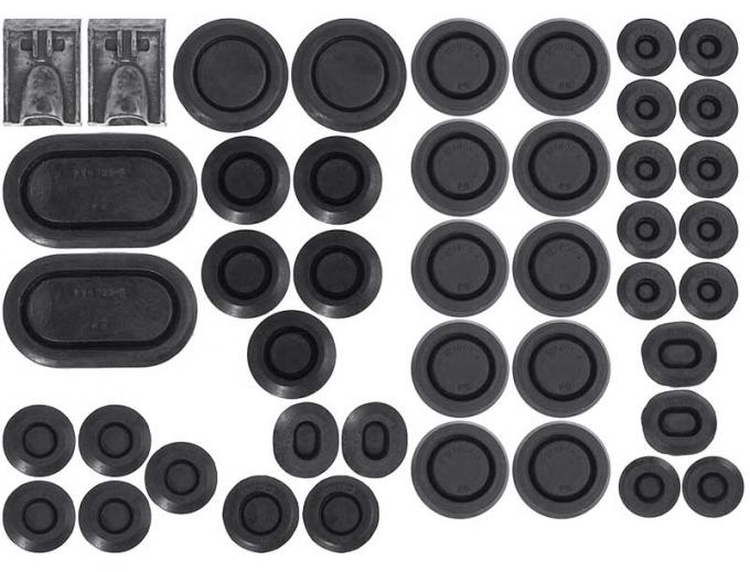 OER 1969-70 Ford Mustang/Mercury Cougar, Body Rubber Plug Kit, 44 Pieces PK4