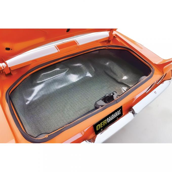 OER 1970-73 Camaro, Firebird Vinyl Trunk Mat, Houndstooth Pattern, Aqua & Black K76001B