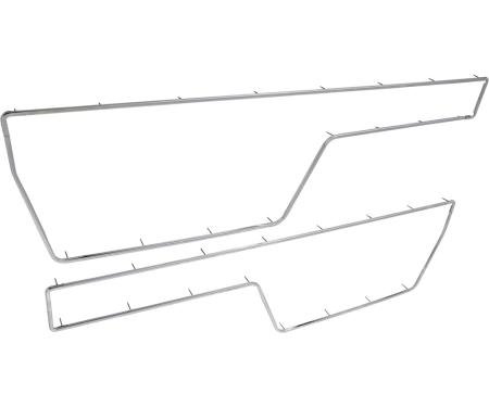 OER 1972 Chevrolet, GMC Truck, Deluxe Door Panel Suround Moldings, Polished Stainless Steel, LH and RH, Pair 3993139