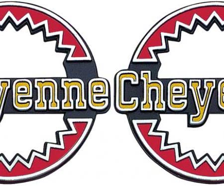 OER 1973-79 Chevrolet K5 BLAZER, "Cheyenne" Rear Quarter Panel Emblems, Pair *157543