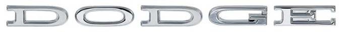 OER "DODGE" Letter Emblem Set For 1965 Coronet, Polara & 1966 Dart Hood & 1966 Coronet Trunk Lid RM4229