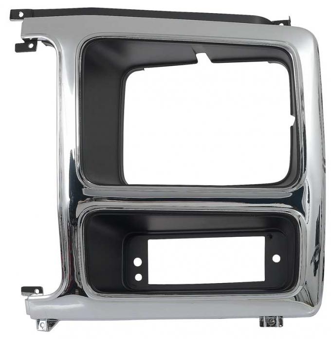 OER 1982-86 Ford F-Series Truck / Bronco, Headlamp Bezel, F-150 / F-250 / F-350, Chrome/Black, LH TR13064RL