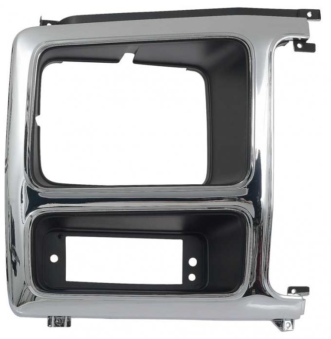 OER 1982-86 Ford F-Series Truck / Bronco, Headlamp Bezel, F-150 / F-250 / F-350, Chrome/Black, RH TR13064RR