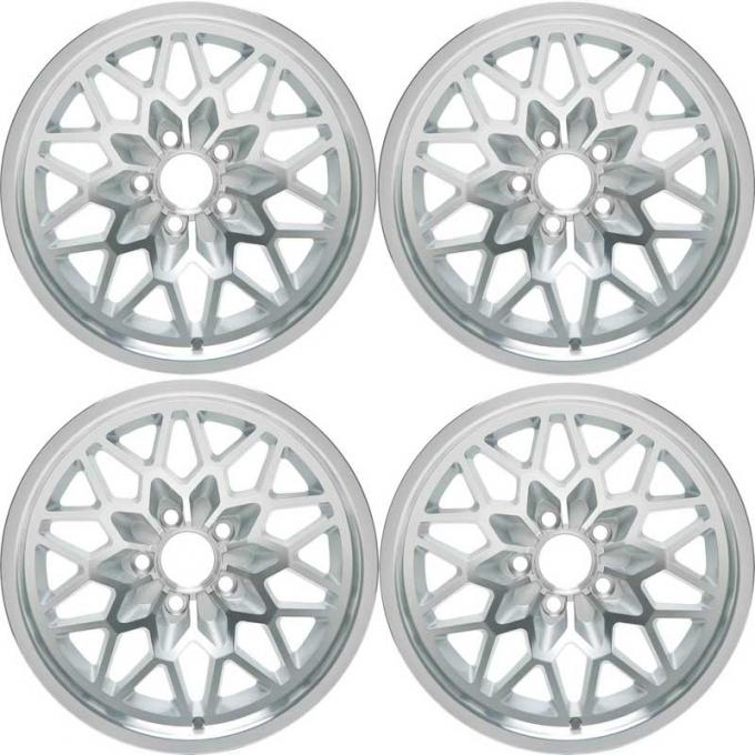 OER 17" X 9" Cast Aluminum Snowflake Wheel Set With Silver accents *R4415