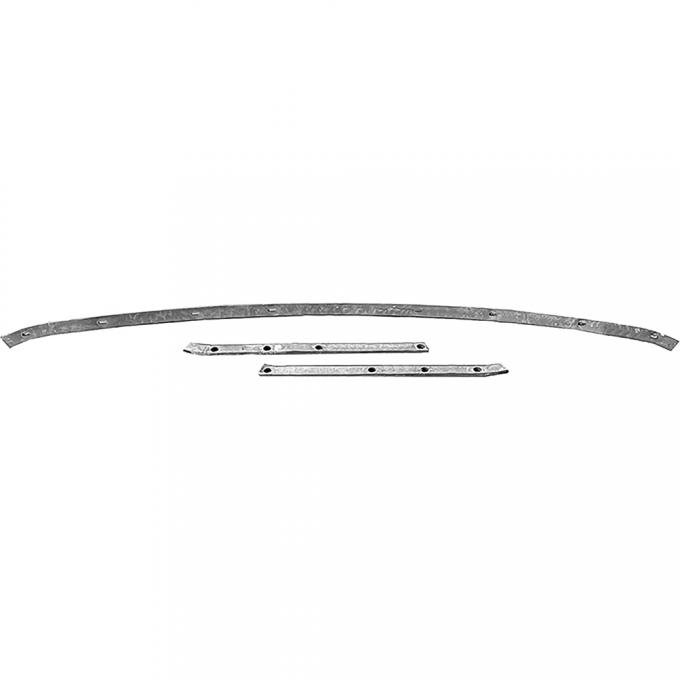 OER 1967-69 Dodge Dart, Convertible Top Rear Tack Strip Bow Set, Tacking Rail, Trimstick, 3-Piece MTS6769A